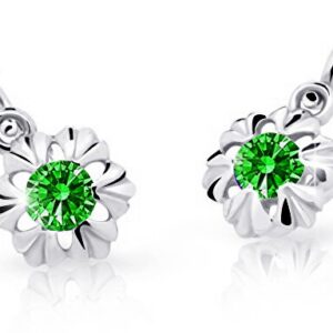 Cutie Jewellery Dětské náušnice z bílého zlata C2213-10-X-2 zelená