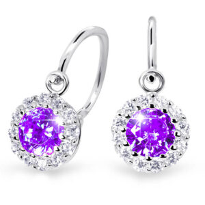 Cutie Jewellery Dětské náušnice z bílého zlata C2745-10-X-2 fialová