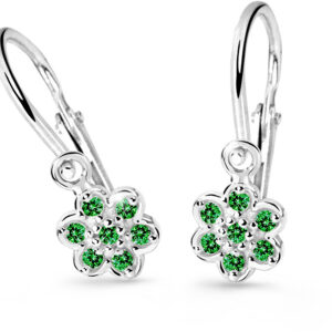 Cutie Jewellery Dětské náušnice z bílého zlata C2746-10-X-2 zelená