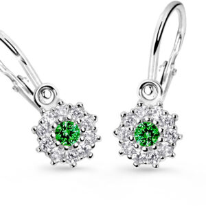 Cutie Jewellery Dětské náušnice z bílého zlata C2749-10-X-2 zelená