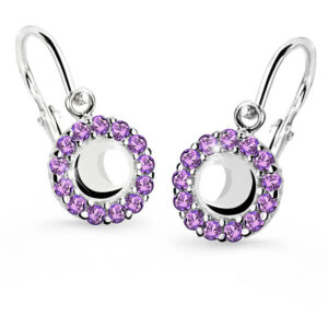 Cutie Jewellery Dětské náušnice z bílého zlata C2750-10-X-2 fialová