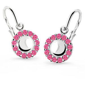 Cutie Jewellery Dětské náušnice z bílého zlata C2750-10-X-2 fuchsiová