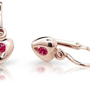 Cutie Jewellery Dětské náušnice z růžového zlata C1556-10-X-4 červená