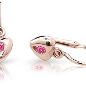Cutie Jewellery Dětské náušnice z růžového zlata C1556-10-X-4 fuchsiová