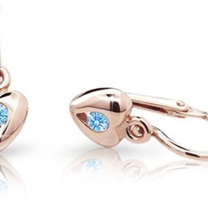 Cutie Jewellery Dětské náušnice z růžového zlata C1556-10-X-4 světle modrá