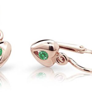 Cutie Jewellery Dětské náušnice z růžového zlata C1556-10-X-4 zelená