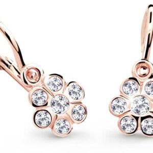 Cutie Jewellery Dětské náušnice z růžového zlata C1737-10-X-4 bílá