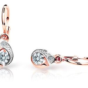 Cutie Jewellery Dětské náušnice z růžového zlata C1898-10-X-4 bílá