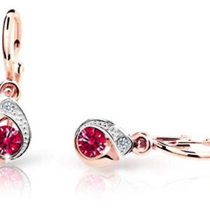 Cutie Jewellery Dětské náušnice z růžového zlata C1898-10-X-4 červená