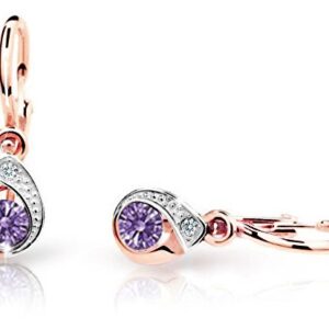 Cutie Jewellery Dětské náušnice z růžového zlata C1898-10-X-4 fialová