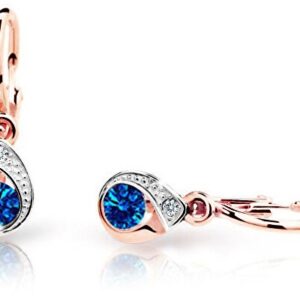 Cutie Jewellery Dětské náušnice z růžového zlata C1898-10-X-4 modrá