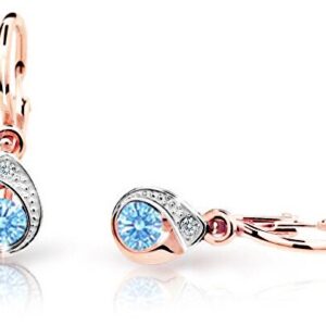 Cutie Jewellery Dětské náušnice z růžového zlata C1898-10-X-4 světle modrá
