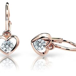 Cutie Jewellery Dětské náušnice z růžového zlata C1943-10-X-4 bílá