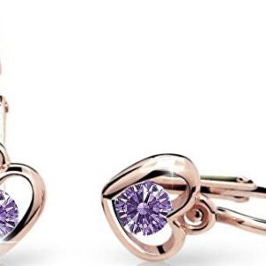 Cutie Jewellery Dětské náušnice z růžového zlata C1943-10-X-4 fialová