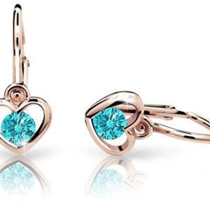 Cutie Jewellery Dětské náušnice z růžového zlata C1943-10-X-4 světle zelená