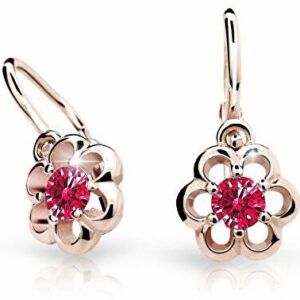 Cutie Jewellery Dětské náušnice z růžového zlata C1947-10-X-4 červená
