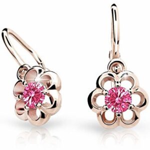 Cutie Jewellery Dětské náušnice z růžového zlata C1947-10-X-4 fuchsiová