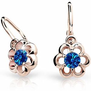 Cutie Jewellery Dětské náušnice z růžového zlata C1947-10-X-4 modrá
