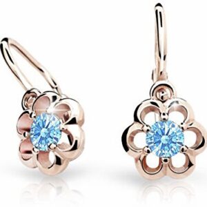 Cutie Jewellery Dětské náušnice z růžového zlata C1947-10-X-4 světle modrá