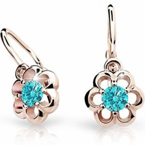 Cutie Jewellery Dětské náušnice z růžového zlata C1947-10-X-4 světle zelená