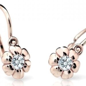 Cutie Jewellery Dětské náušnice z růžového zlata C2151-10-X-4 bílá