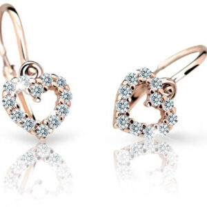 Cutie Jewellery Dětské náušnice z růžového zlata C2157-10-X-4 bílá