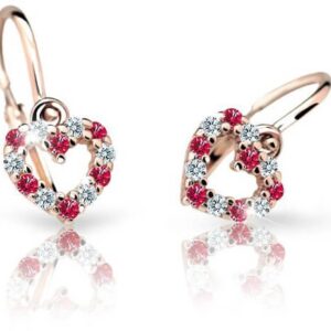 Cutie Jewellery Dětské náušnice z růžového zlata C2157-10-X-4 červená