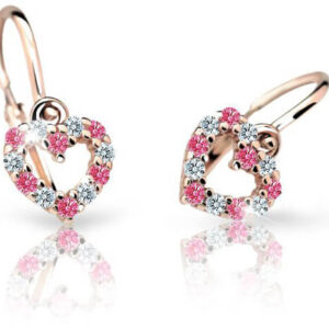Cutie Jewellery Dětské náušnice z růžového zlata C2157-10-X-4 fuchsiová