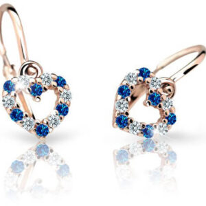 Cutie Jewellery Dětské náušnice z růžového zlata C2157-10-X-4 modrá