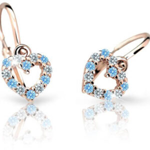 Cutie Jewellery Dětské náušnice z růžového zlata C2157-10-X-4 světle modrá