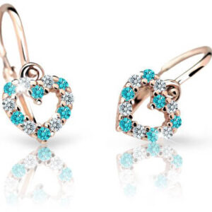Cutie Jewellery Dětské náušnice z růžového zlata C2157-10-X-4 světle zelená