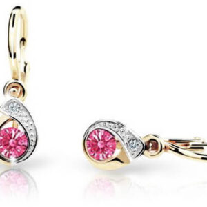 Cutie Jewellery Dětské náušnice ze žlutého zlata C1898-10-X-1 fuchsiová
