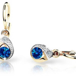 Cutie Jewellery Dětské náušnice ze žlutého zlata C1898-10-X-1 modrá