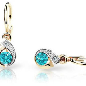 Cutie Jewellery Dětské náušnice ze žlutého zlata C1898-10-X-1 světle zelená
