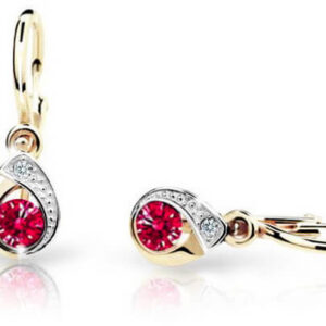 Cutie Jewellery Dětské náušnice ze žlutého zlata C1898-10-X-1 vínová