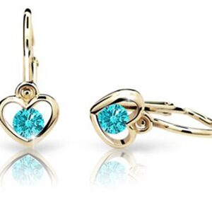 Cutie Jewellery Dětské náušnice ze žlutého zlata C1943-10-X-1 světle zelená