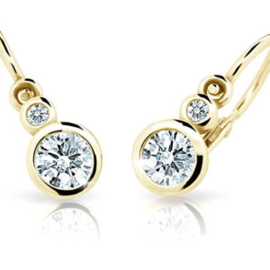 Cutie Jewellery Dětské náušnice ze žlutého zlata C1984-10-X-1 bílá