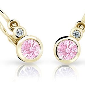 Cutie Jewellery Dětské náušnice ze žlutého zlata C1984-10-X-1 růžová