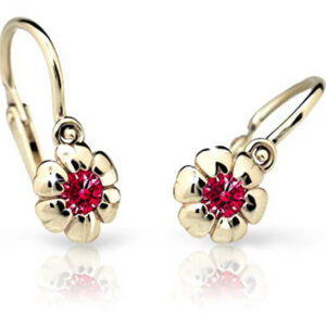 Cutie Jewellery Dětské náušnice ze žlutého zlata C2151-10-X-1 červená