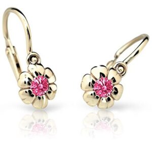 Cutie Jewellery Dětské náušnice ze žlutého zlata C2151-10-X-1 fuchsiová