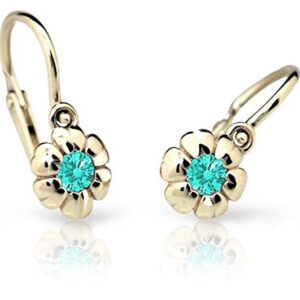 Cutie Jewellery Dětské náušnice ze žlutého zlata C2151-10-X-1 světle zelená
