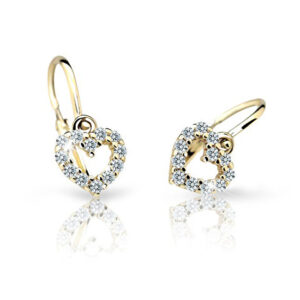 Cutie Jewellery Dětské náušnice ze žlutého zlata C2157-10-X-1 bílá