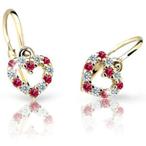 Cutie Jewellery Dětské náušnice ze žlutého zlata C2157-10-X-1 červená