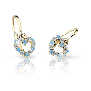 Cutie Jewellery Dětské náušnice ze žlutého zlata C2157-10-X-1 světle modrá