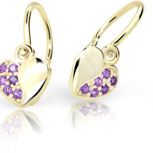Cutie Jewellery Dětské náušnice ze žlutého zlata C2160-10-X-1 fialová