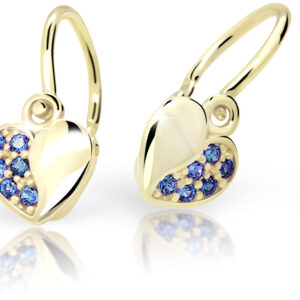 Cutie Jewellery Dětské náušnice ze žlutého zlata C2160-10-X-1 modrá