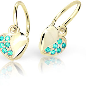 Cutie Jewellery Dětské náušnice ze žlutého zlata C2160-10-X-1 světle zelená