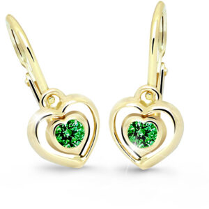Cutie Jewellery Dětské srdíčkové náušnice C2752-10-X-1 zelená