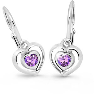 Cutie Jewellery Dětské srdíčkové náušnice C2752-10-X-2 fialová