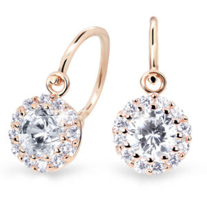 Cutie Jewellery Krásné dětské náušnice z růžového zlata C2745-10-X-4 bílá